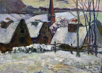 Breton village under snow